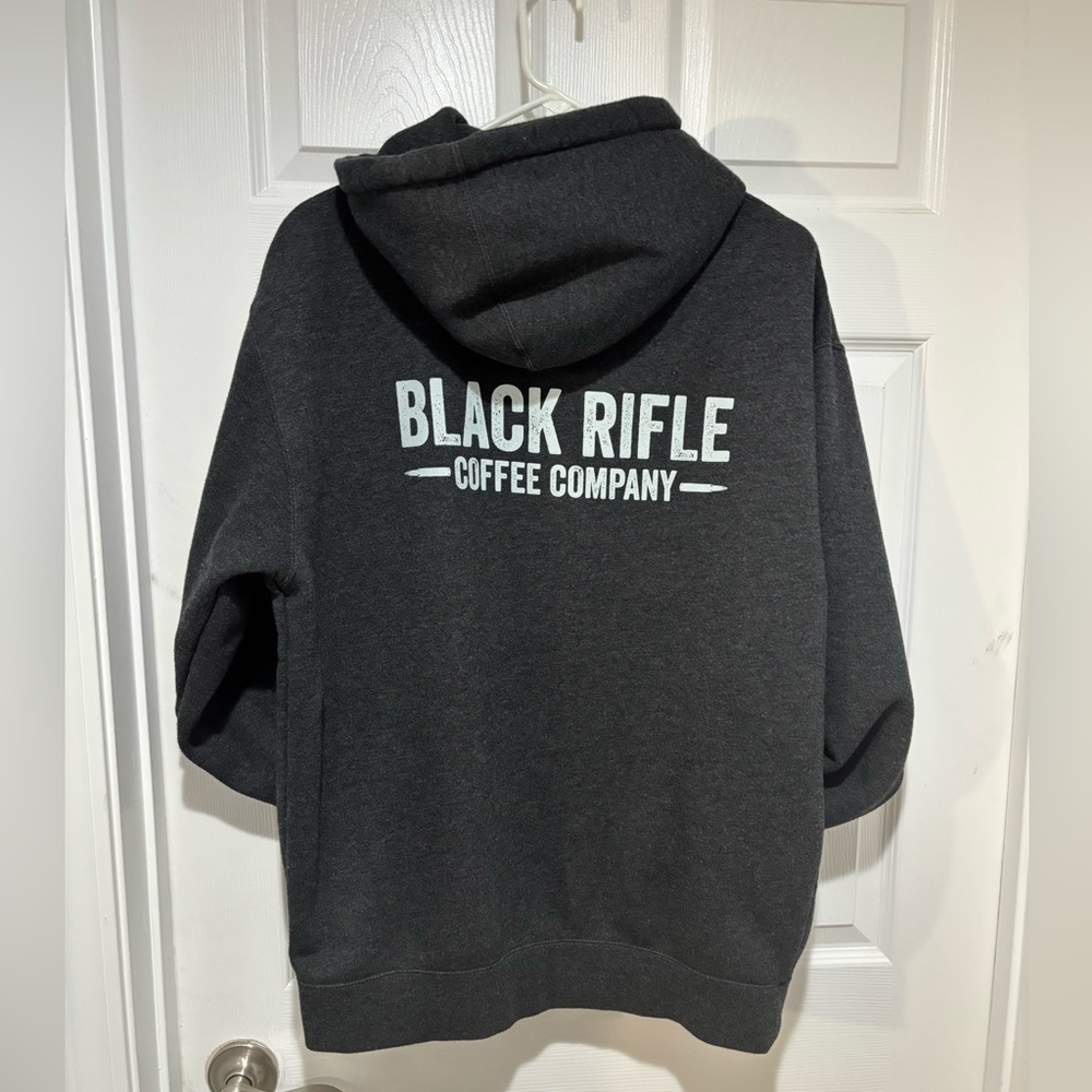 BLACK RIFLE COFFEE COMPANY Charcoal Gray Full Zip Logo Hoodie